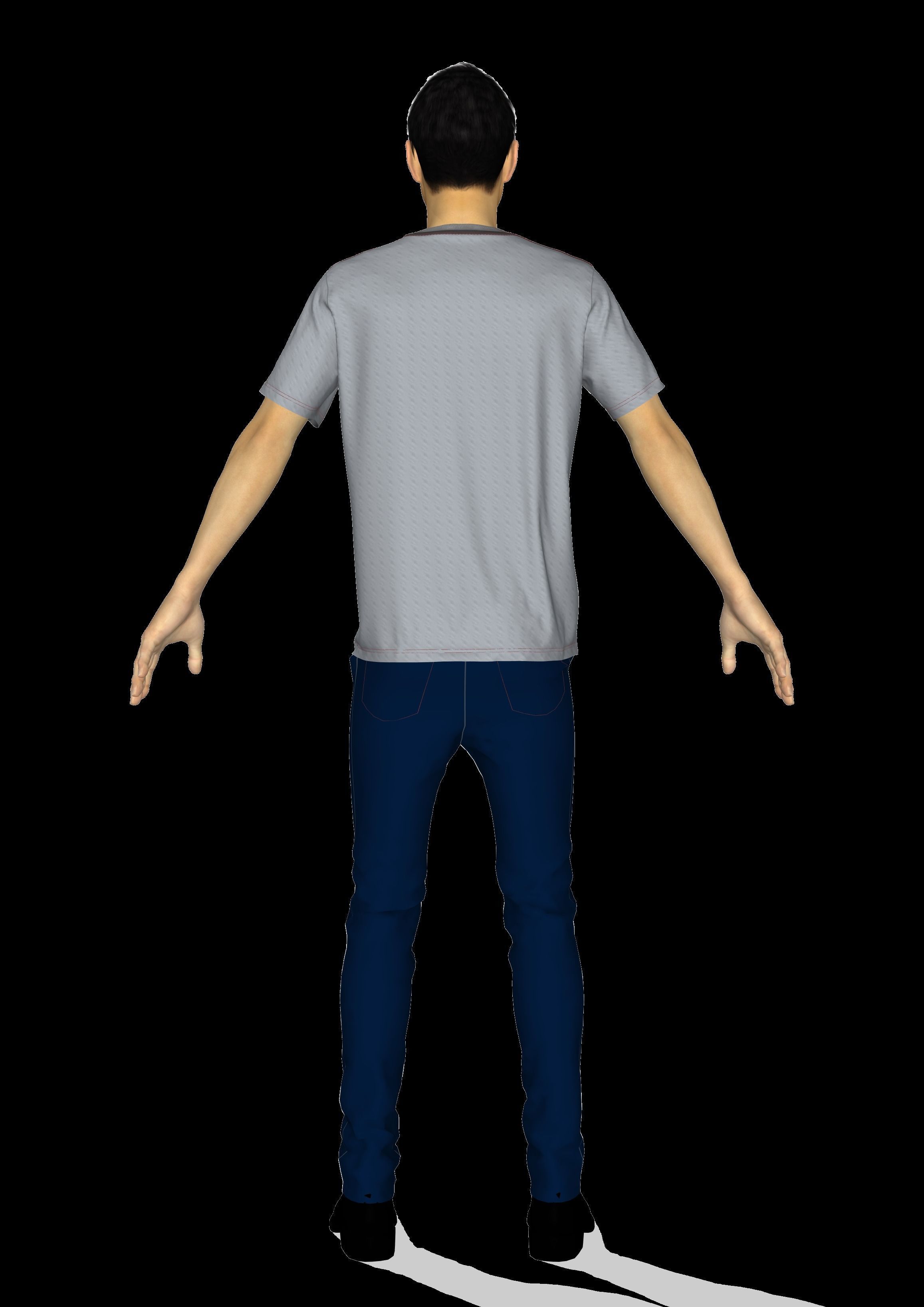 jeans pant t-shirt  3D print model_4