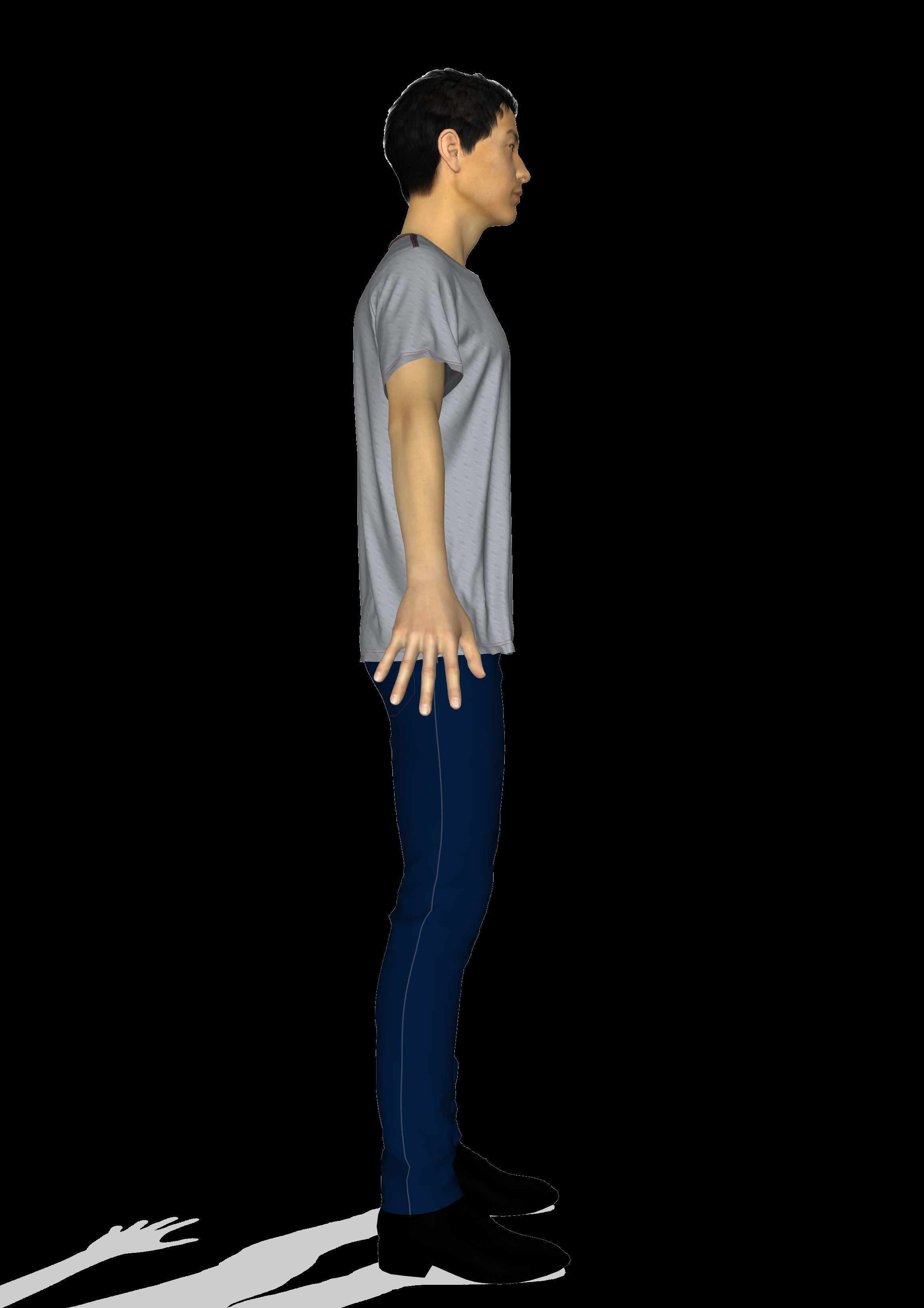 jeans pant t-shirt  3D print model_1