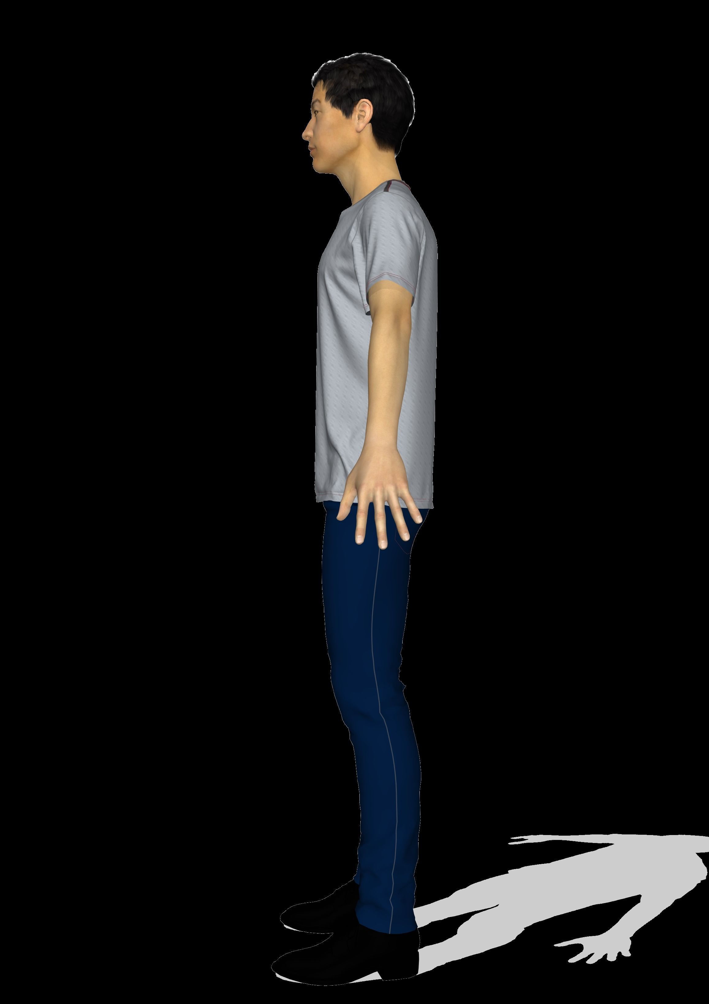 jeans pant t-shirt  3D print model_2