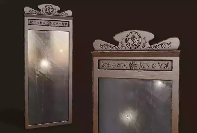 Dirty Mirror - PBR Game Ready Low-poly 3D model