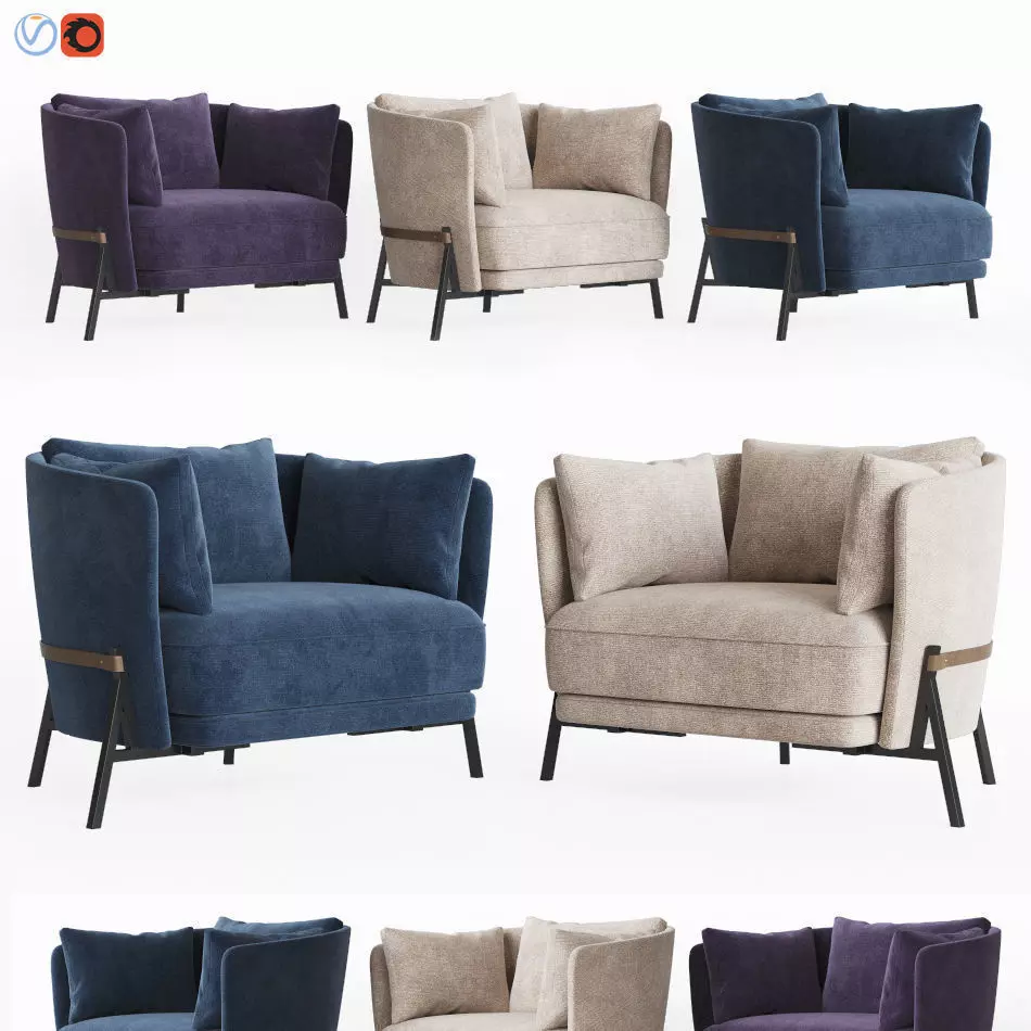 Cradle Armchair Arflex 3D model_0