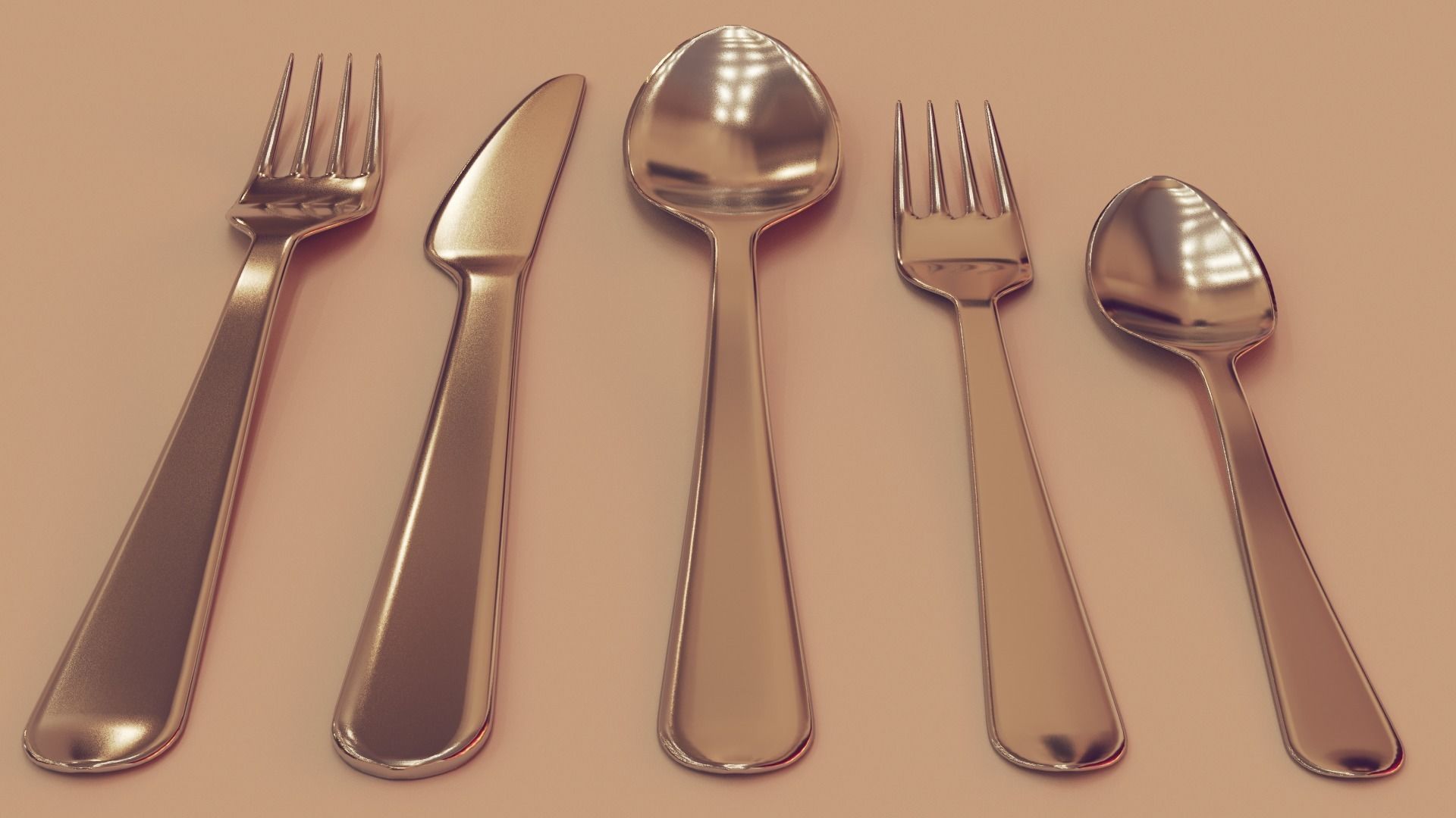 cutlery set spoon 3D model_2