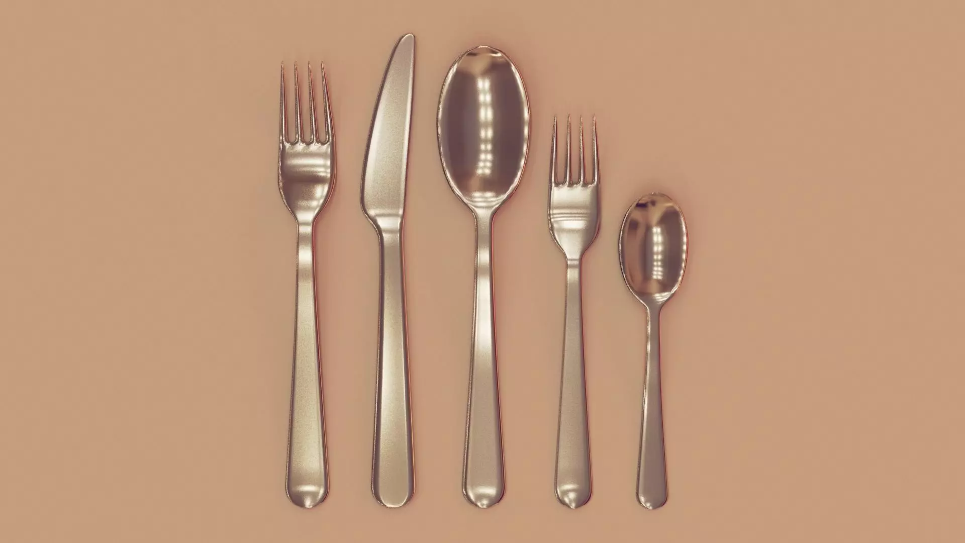 cutlery set spoon 3D model_0