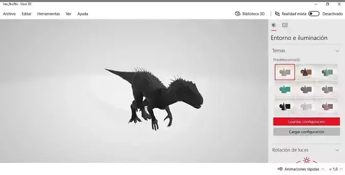 Imdominus computer screen showing dinosaur 3D model