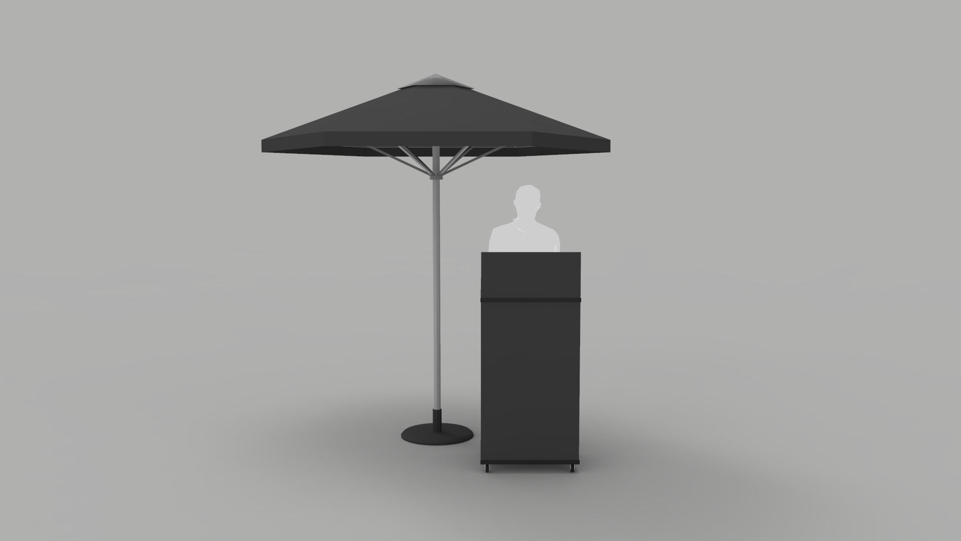 Valet Parking Podium with Umbrella 3D model CGTrader