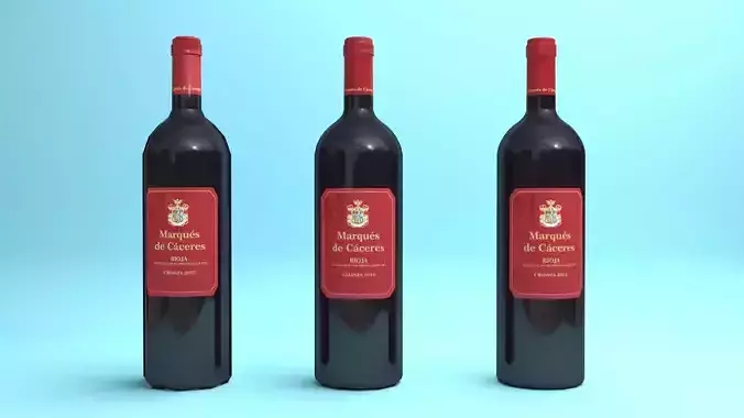 3D Low-poly and medium-poly wine Bottle model
