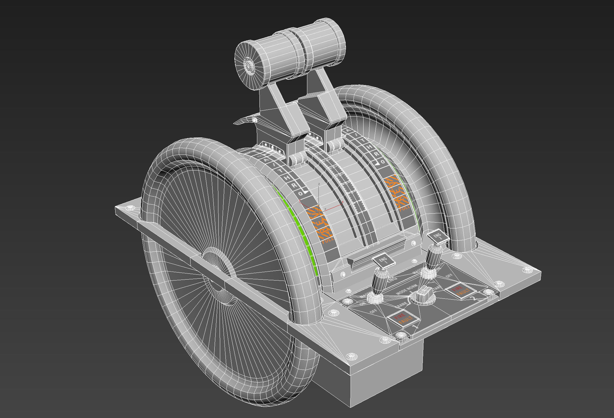 Throttle Quadrant Low-poly 3D model_3