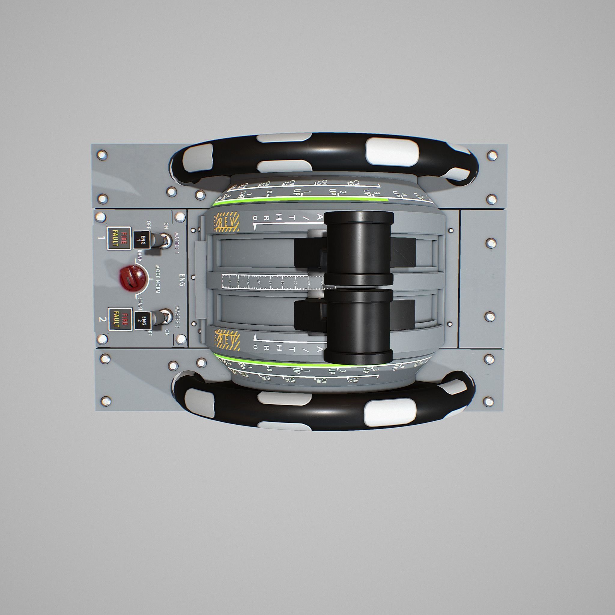 Throttle Quadrant Low-poly 3D model_10