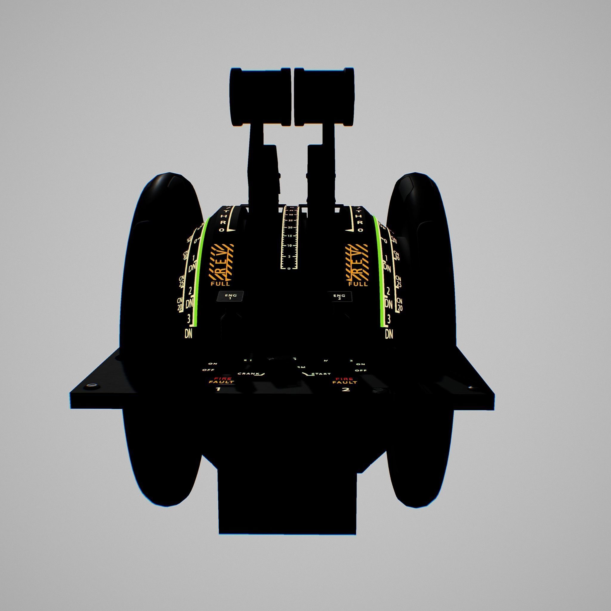 Throttle Quadrant Low-poly 3D model_14