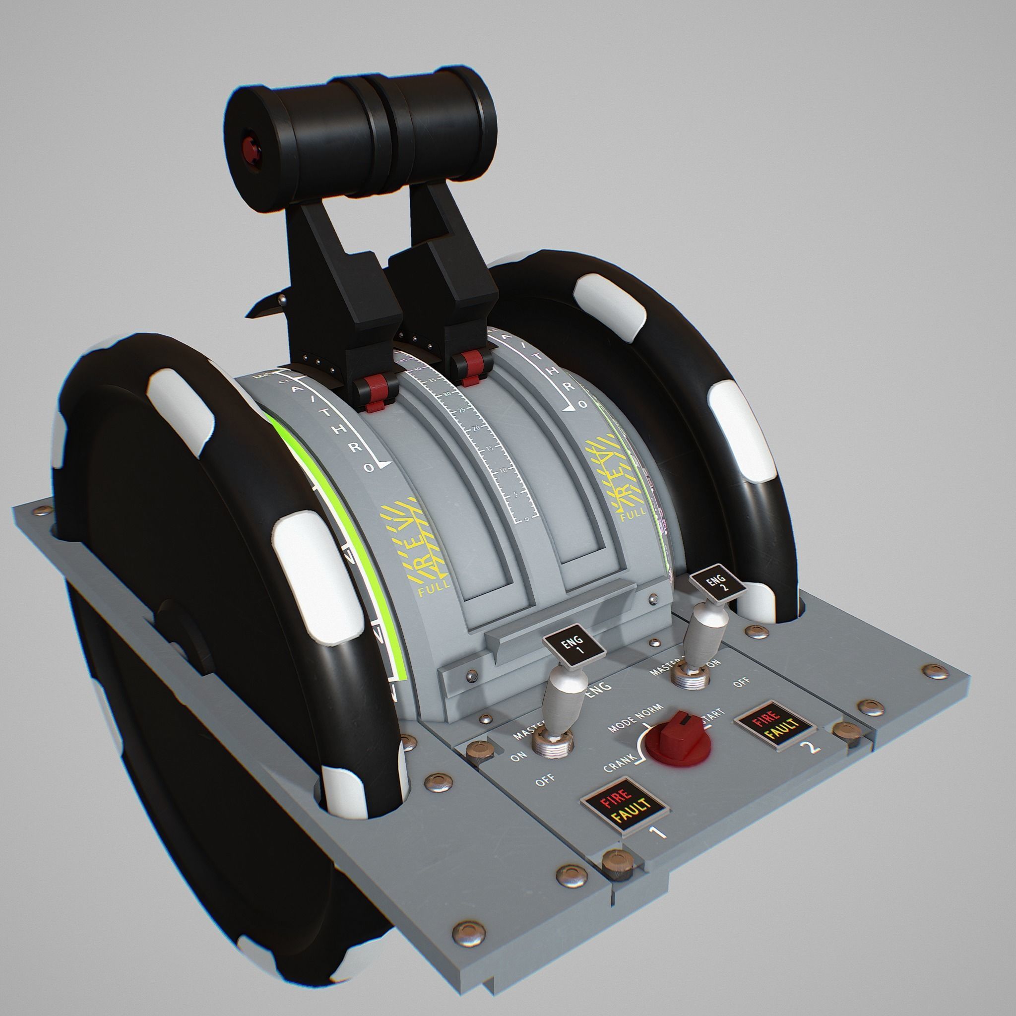 Throttle Quadrant Low-poly 3D model_7