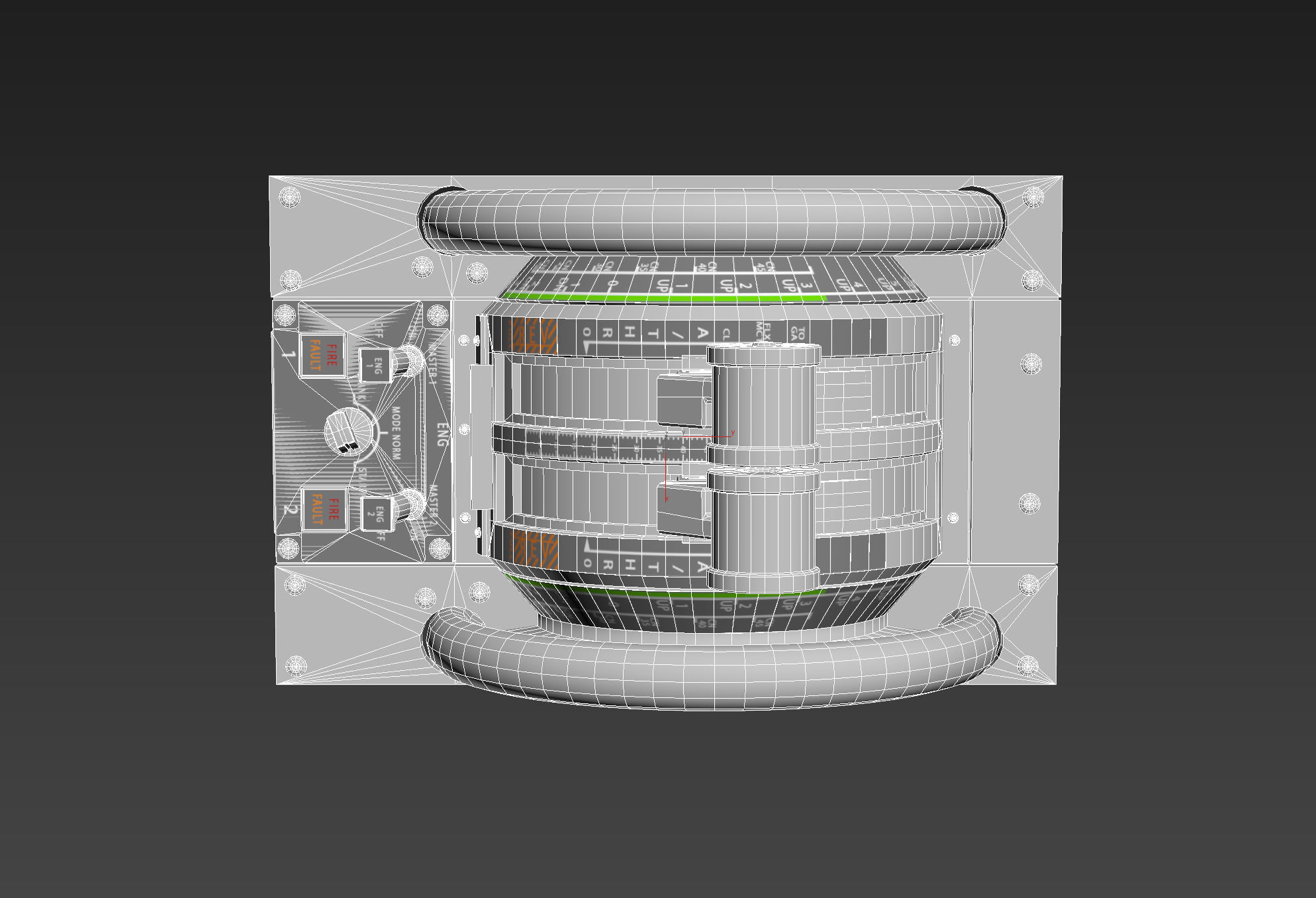 Throttle Quadrant Low-poly 3D model_1
