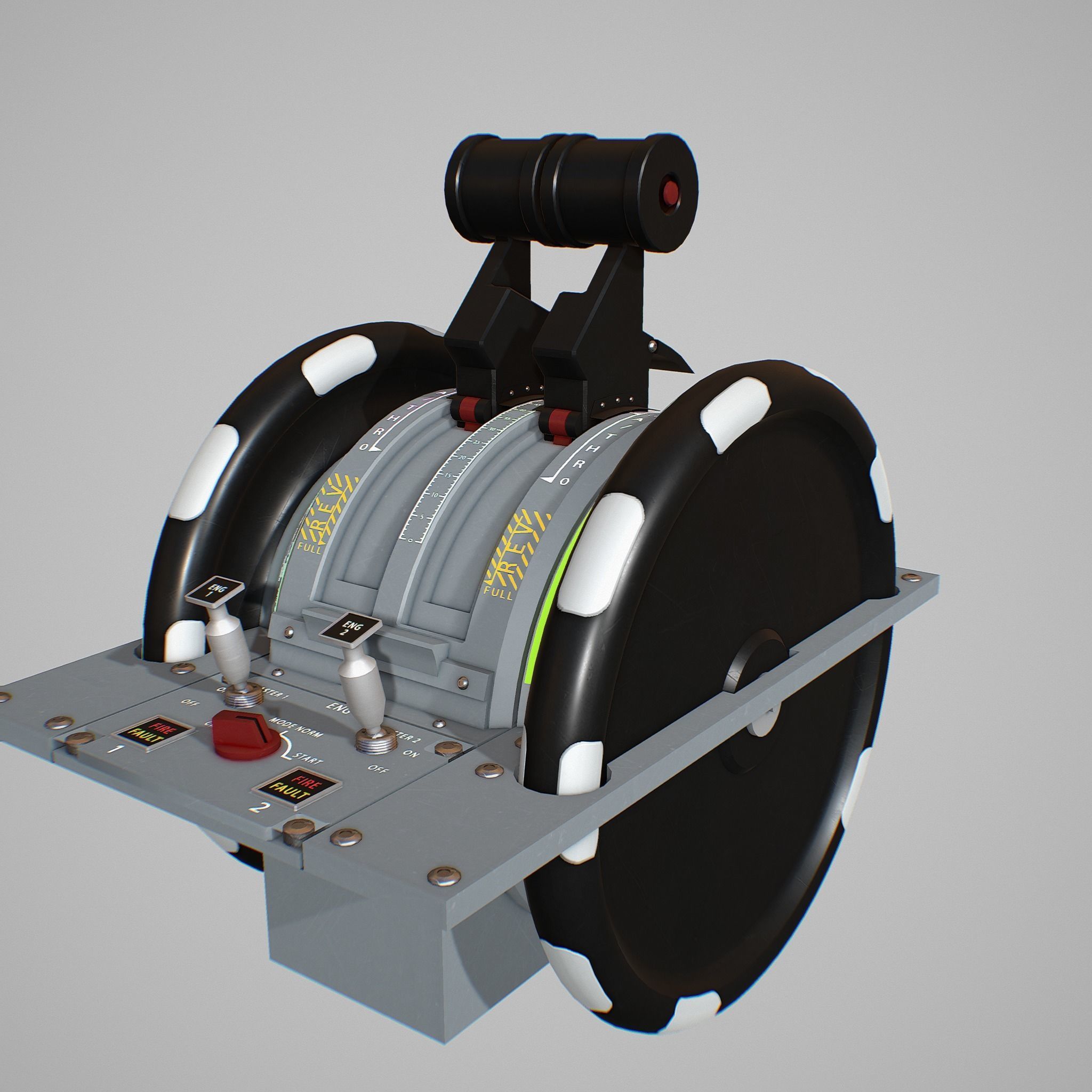 Throttle Quadrant Low-poly 3D model_6