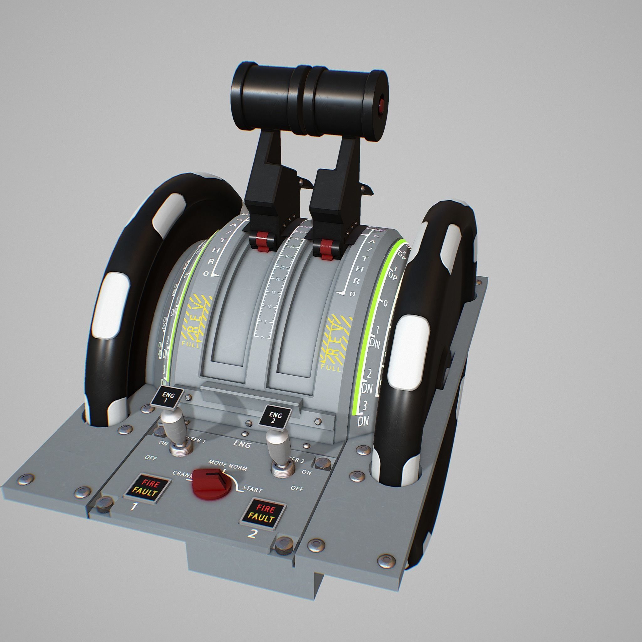 Throttle Quadrant Low-poly 3D model_5
