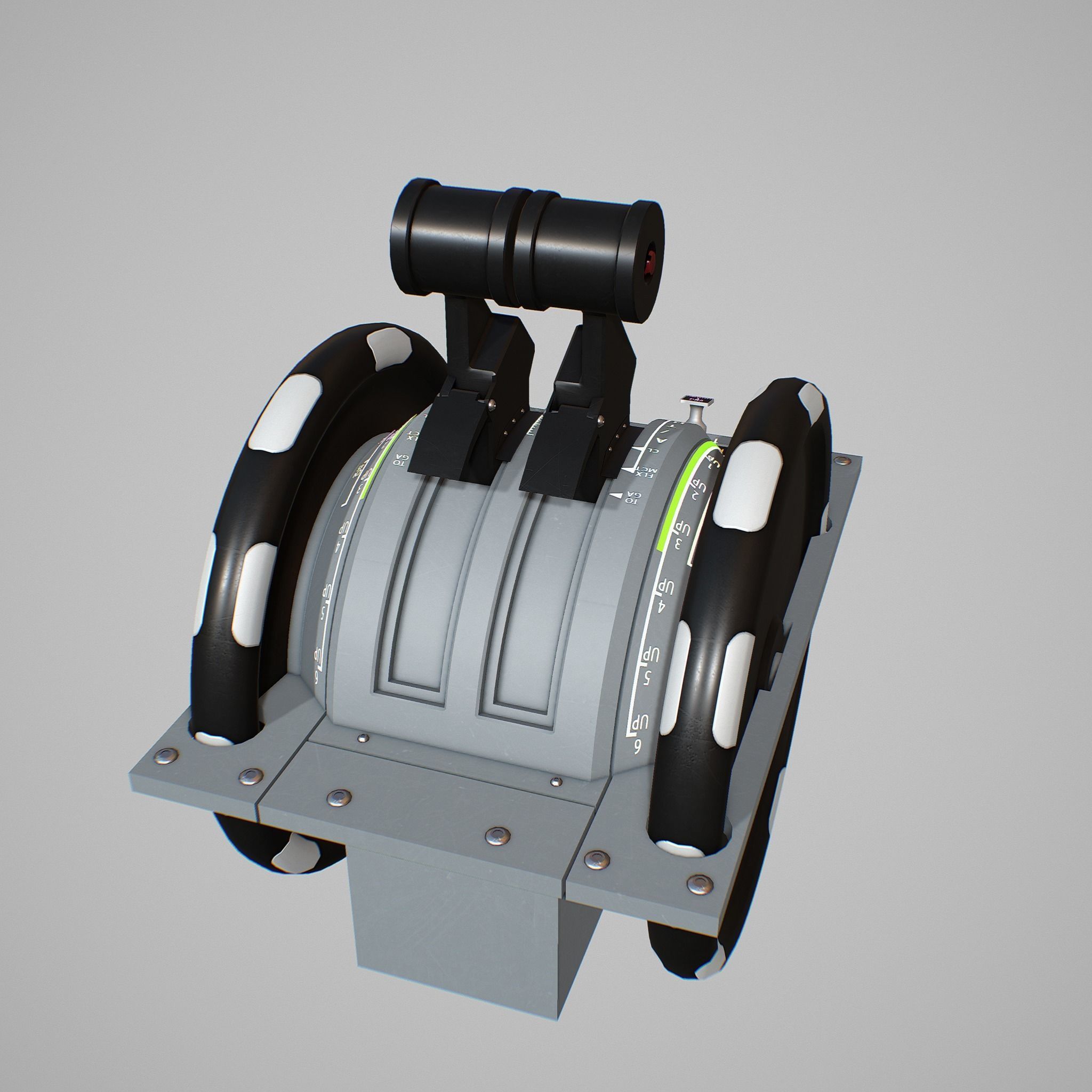 Throttle Quadrant Low-poly 3D model_9