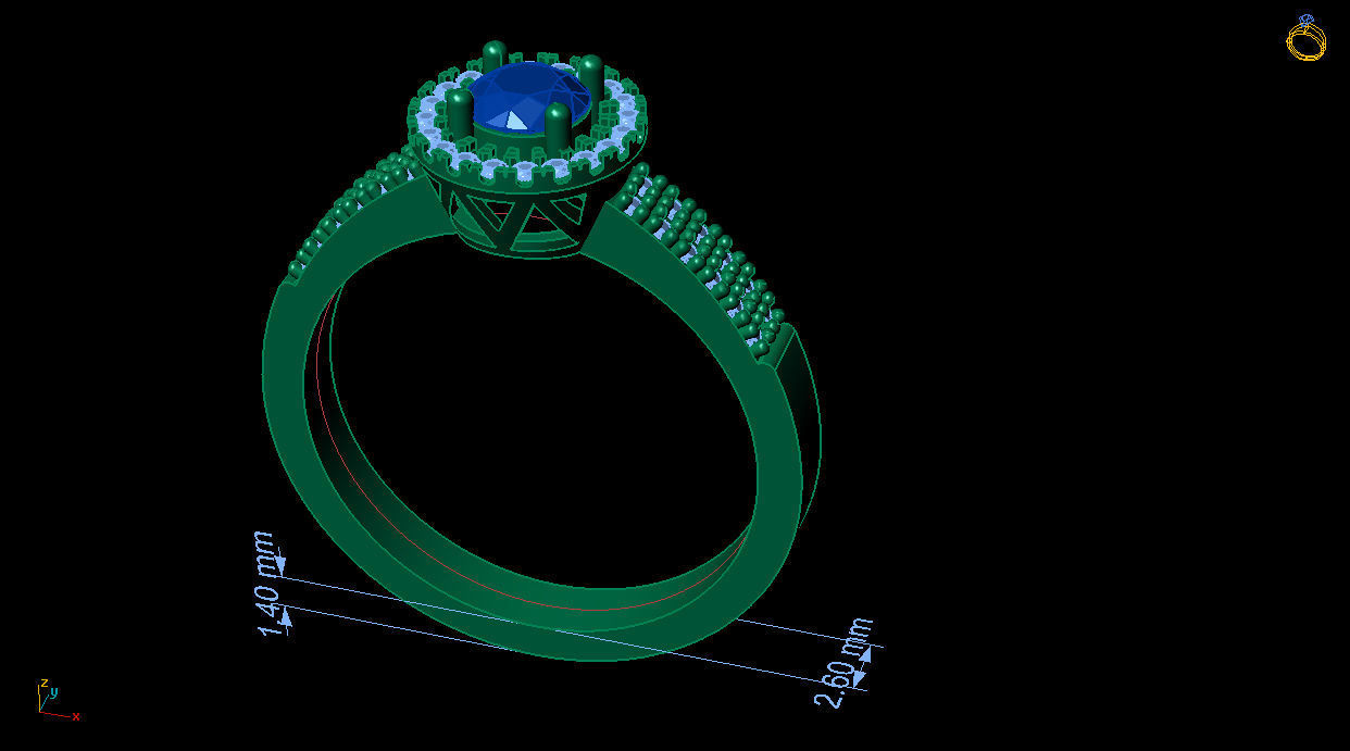 solitaire jewelry ring  3D print model_8
