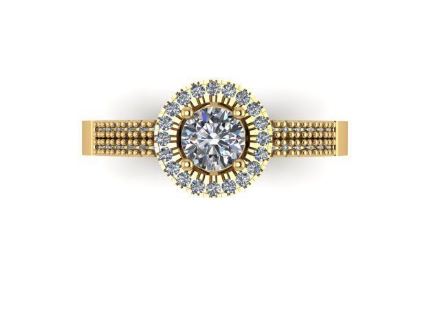 solitaire jewelry ring  3D print model_2