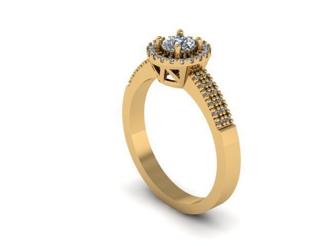 solitaire jewelry ring  3D print model_5