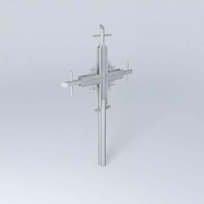 cross silver Free 3D model