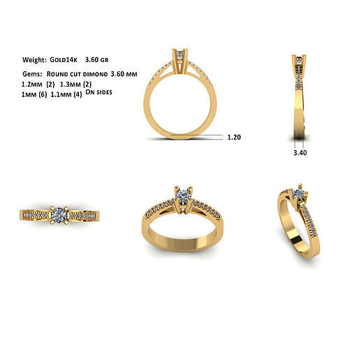 solitaire jewelry ring  3D print model