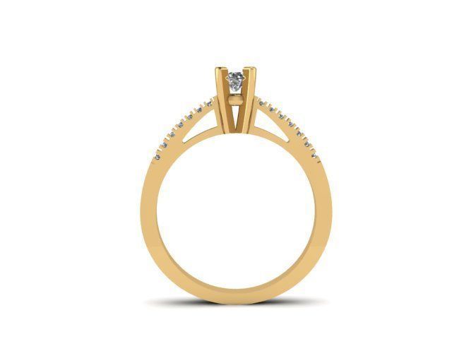 solitaire jewelry ring  3D print model_2