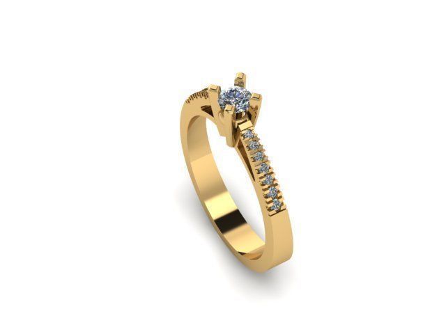 solitaire jewelry ring  3D print model_5