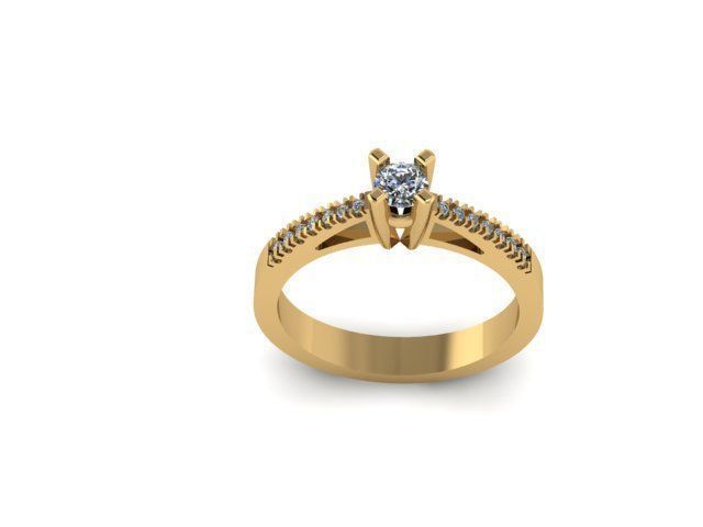 solitaire jewelry ring  3D print model_1