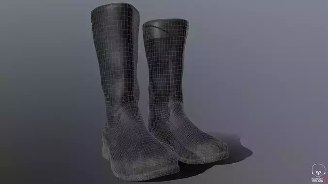 Military Boots Low-poly 3D model