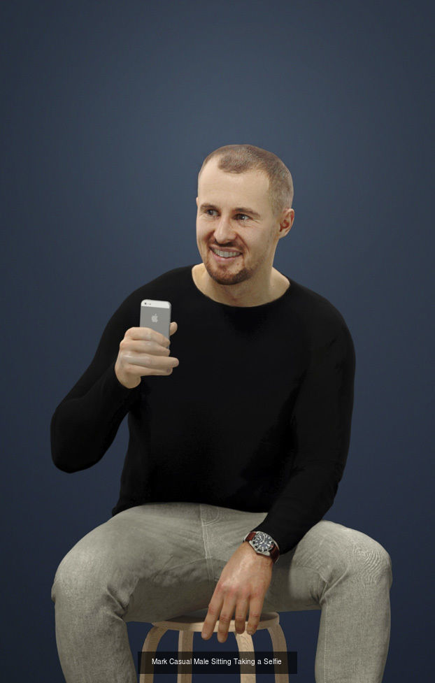 50x Scanned Man Woman People - Casual1-2-3 Sitting1 Office1 3D Model Collection_34