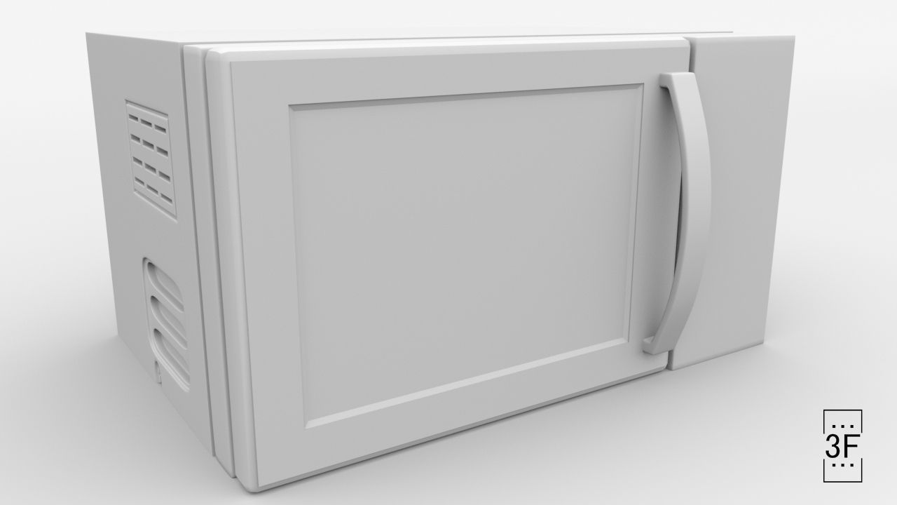 Microwave oven Low-poly 3D model_7
