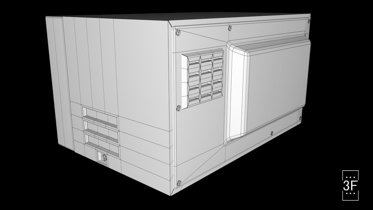 Microwave oven Low-poly 3D model_9