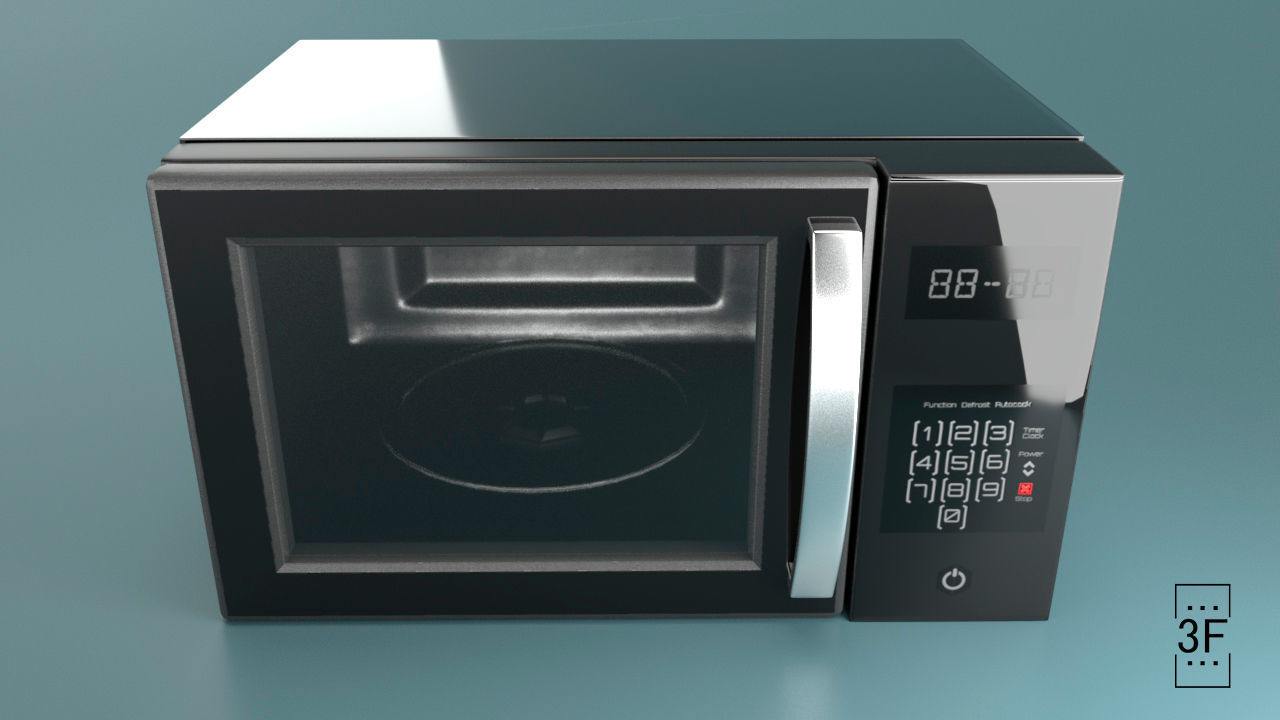 Microwave oven Low-poly 3D model_3