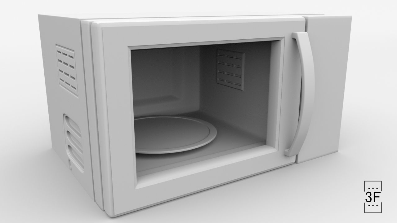 Microwave oven Low-poly 3D model_5