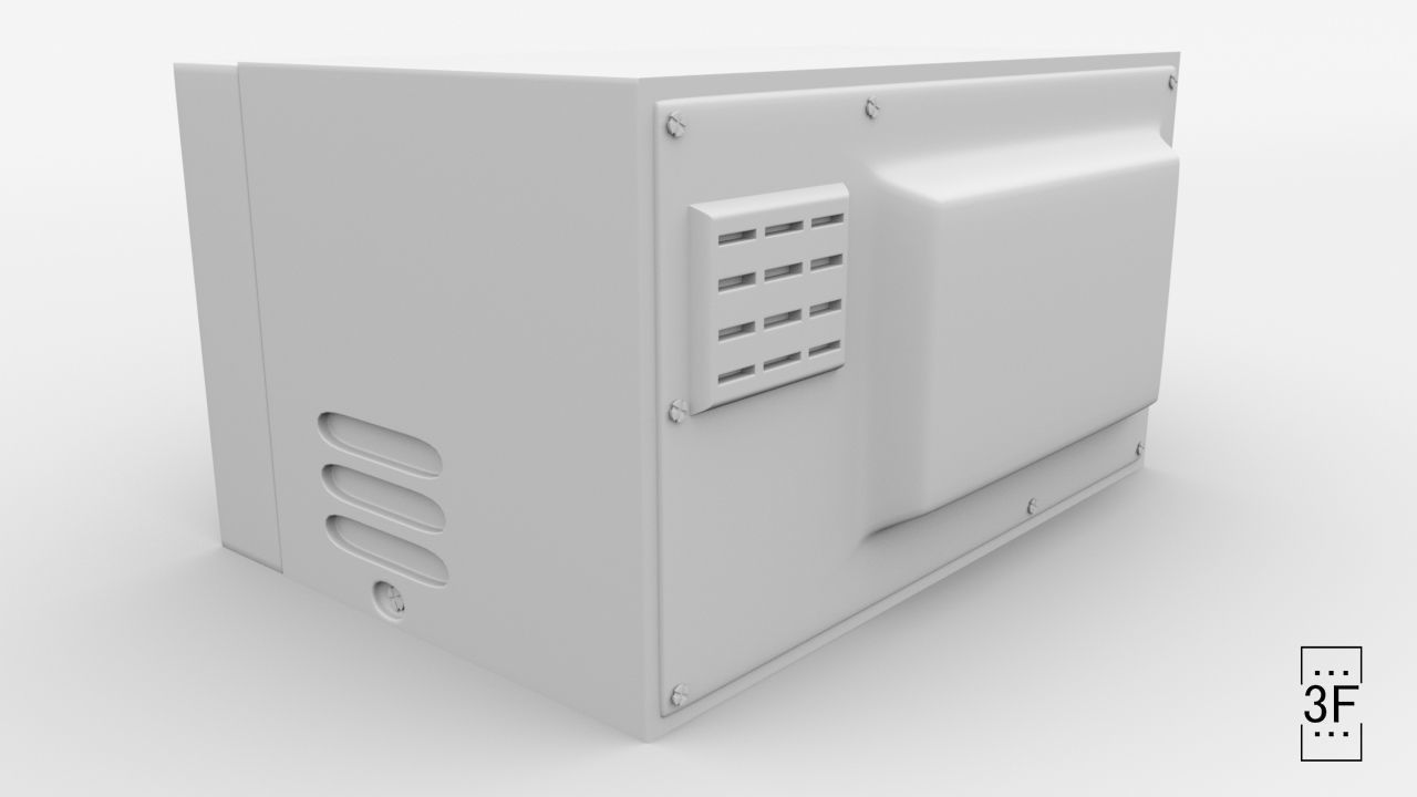 Microwave oven Low-poly 3D model_6