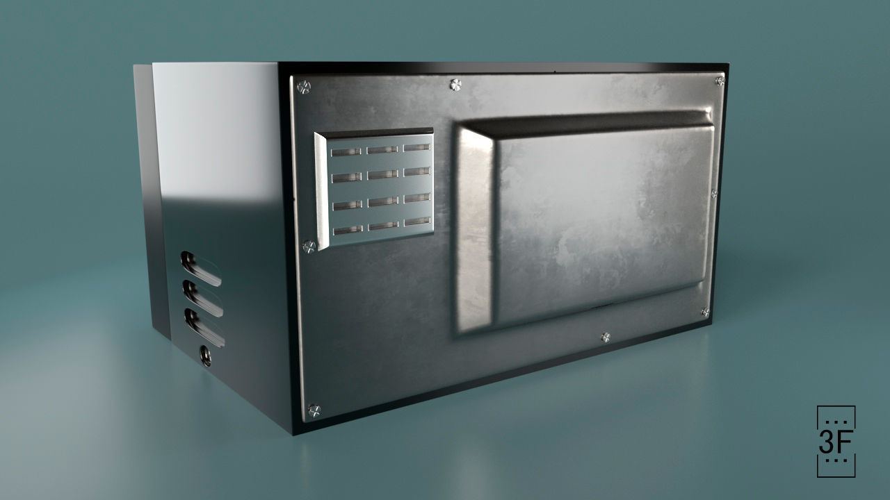 Microwave oven Low-poly 3D model_2