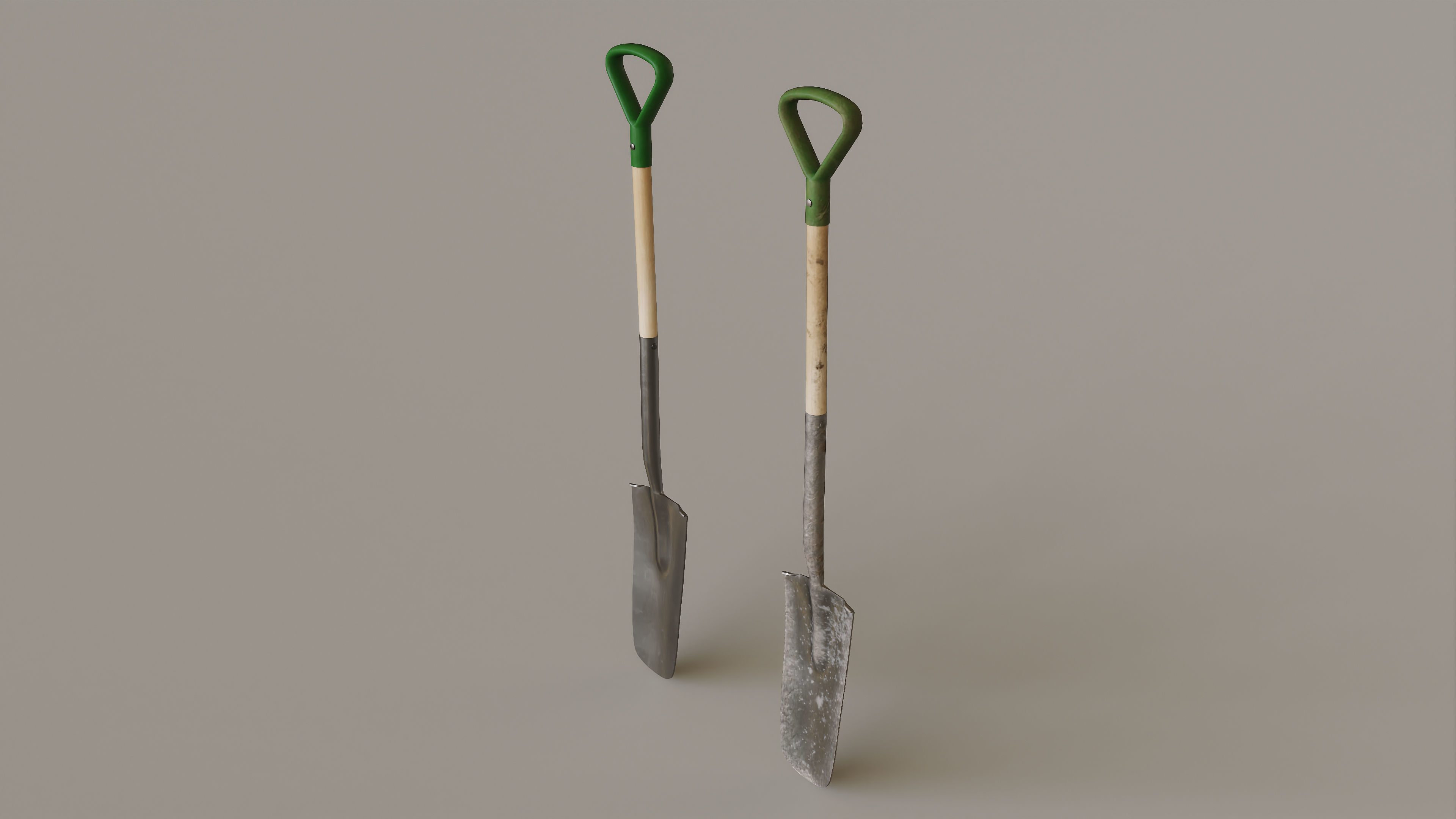 Outdoor Tools And Wheelbarrow Low-poly 3D model_24