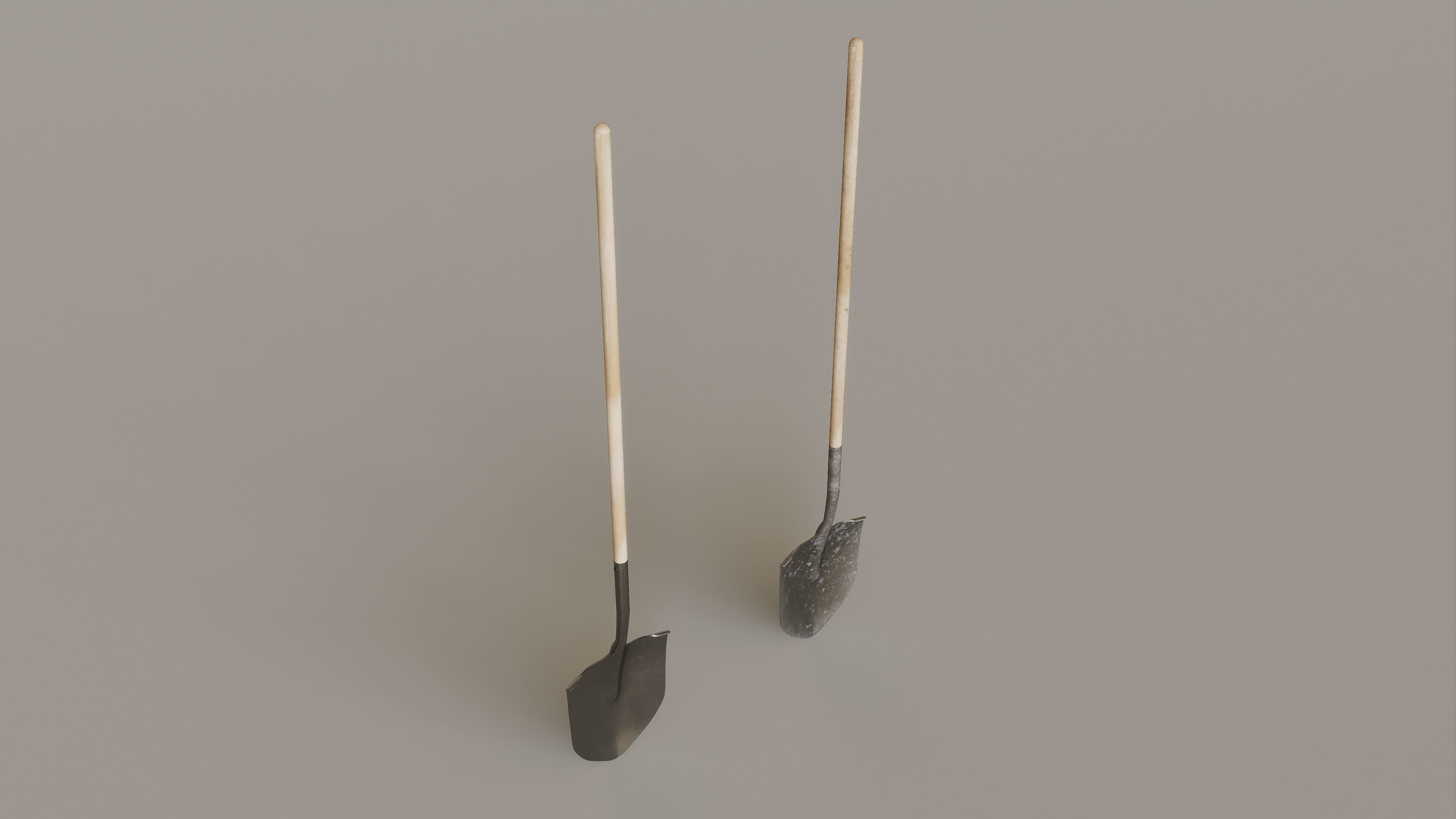 Outdoor Tools And Wheelbarrow Low-poly 3D model_17