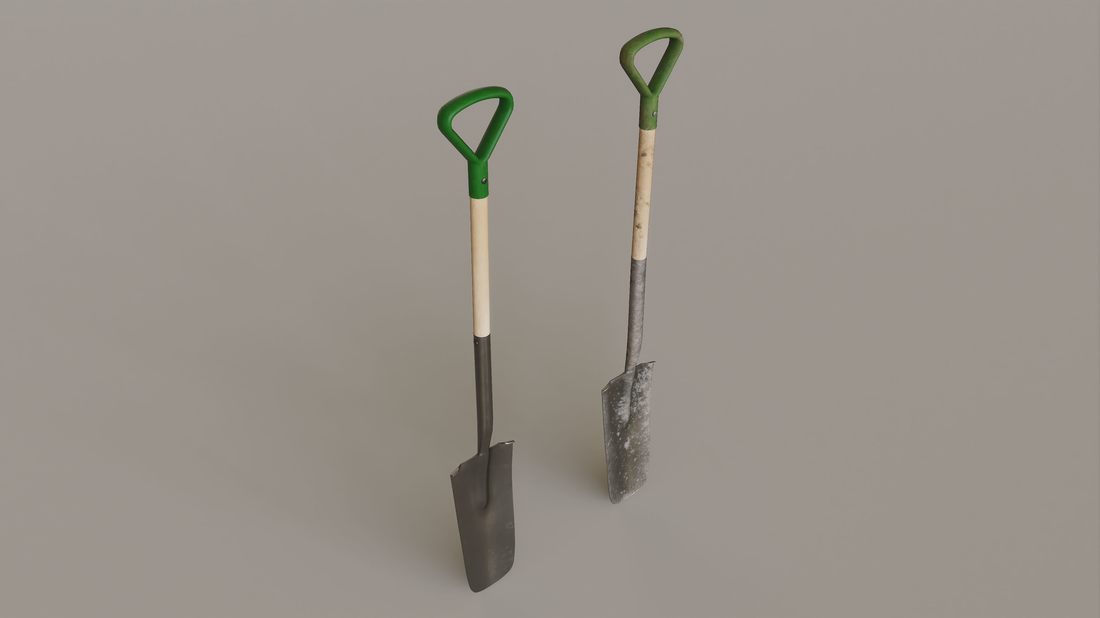 Outdoor Tools And Wheelbarrow Low-poly 3D model_23