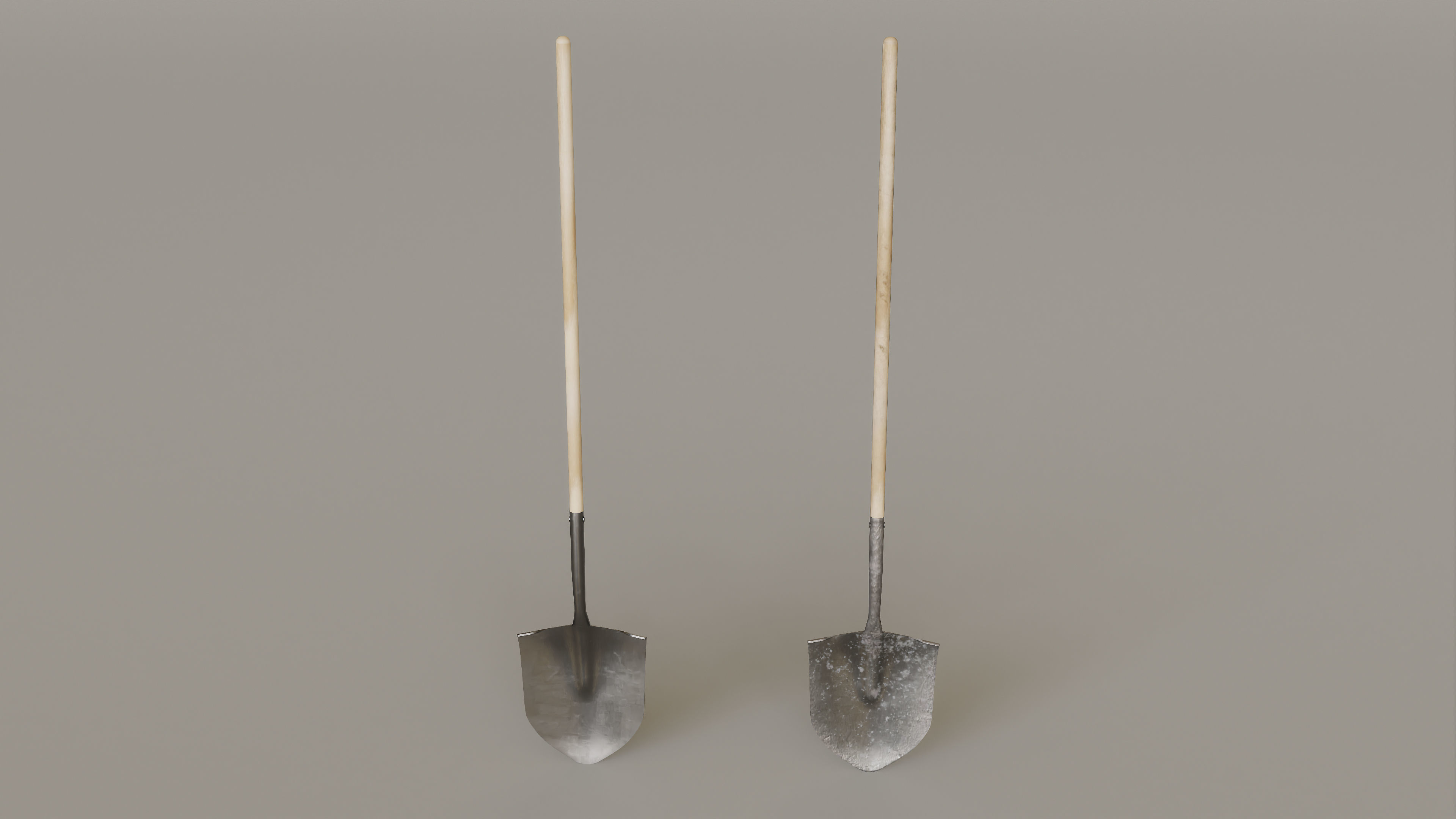 Outdoor Tools And Wheelbarrow Low-poly 3D model_16