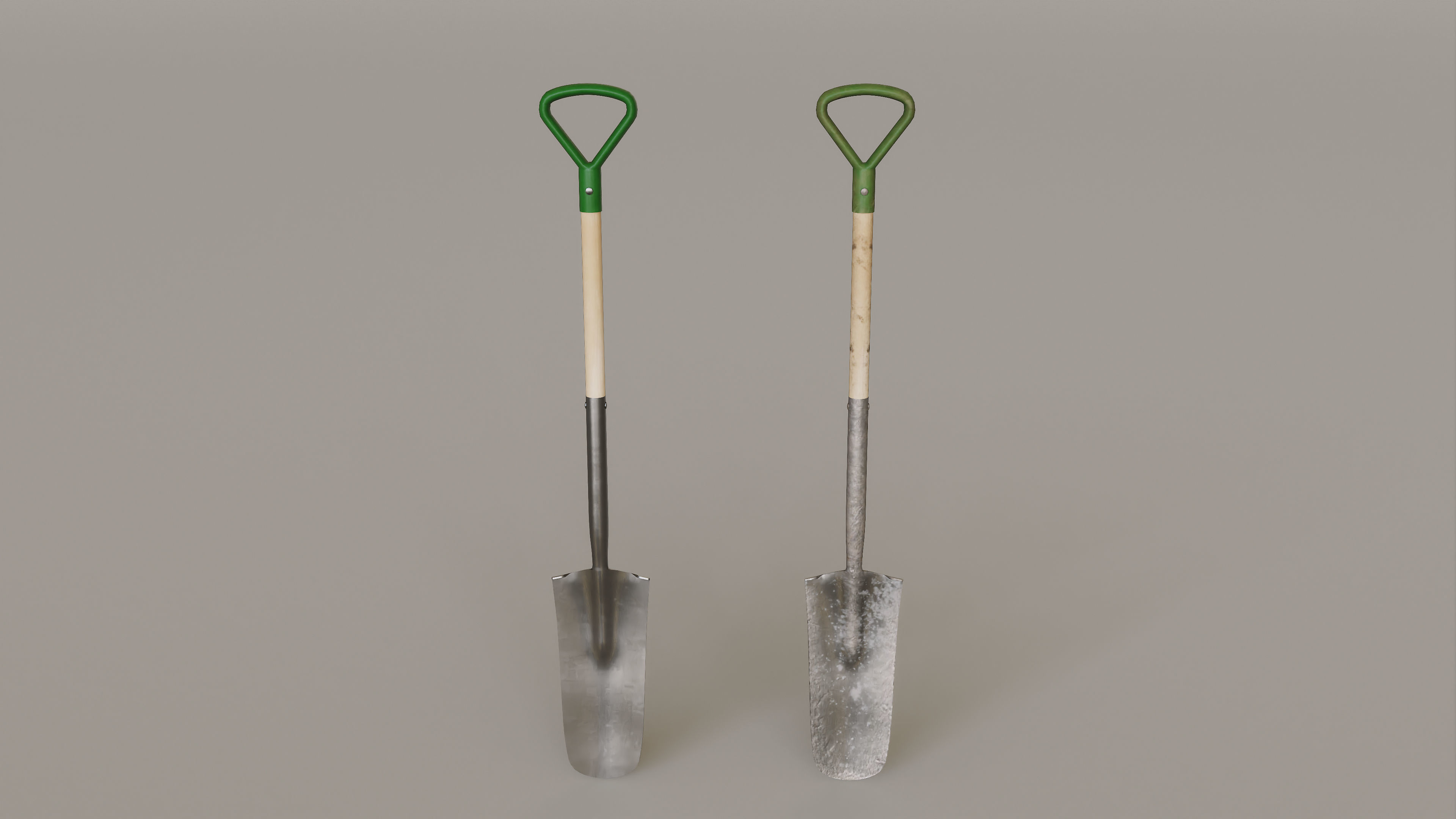 Outdoor Tools And Wheelbarrow Low-poly 3D model_22
