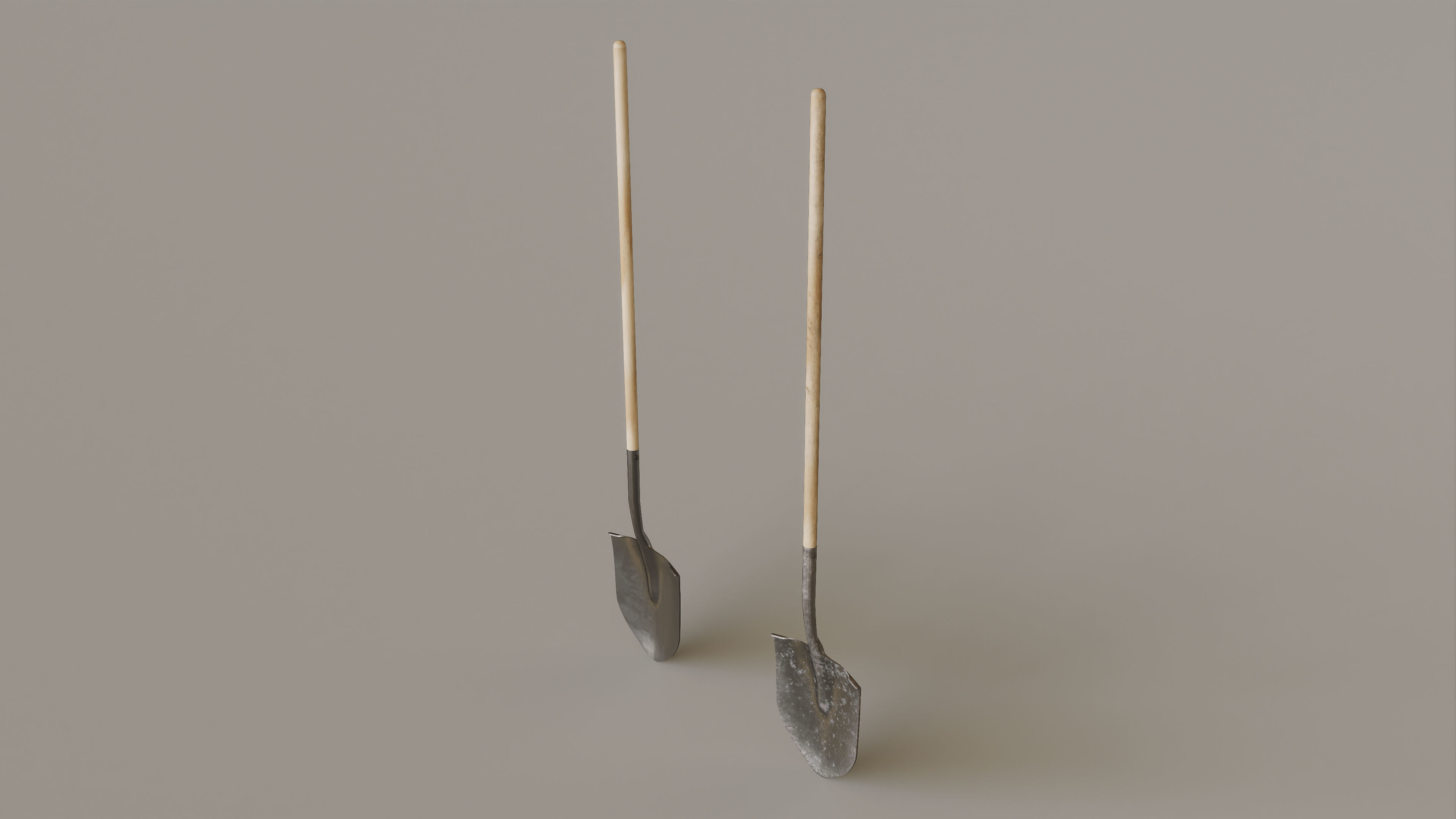 Outdoor Tools And Wheelbarrow Low-poly 3D model_18