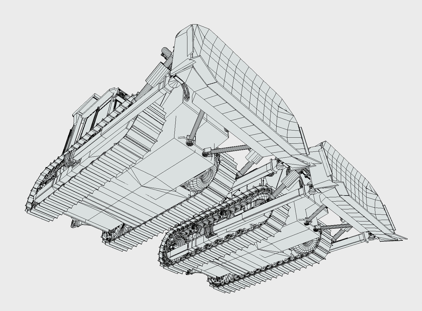 Bulldozer - Bulldozers Low-poly 3D model_8