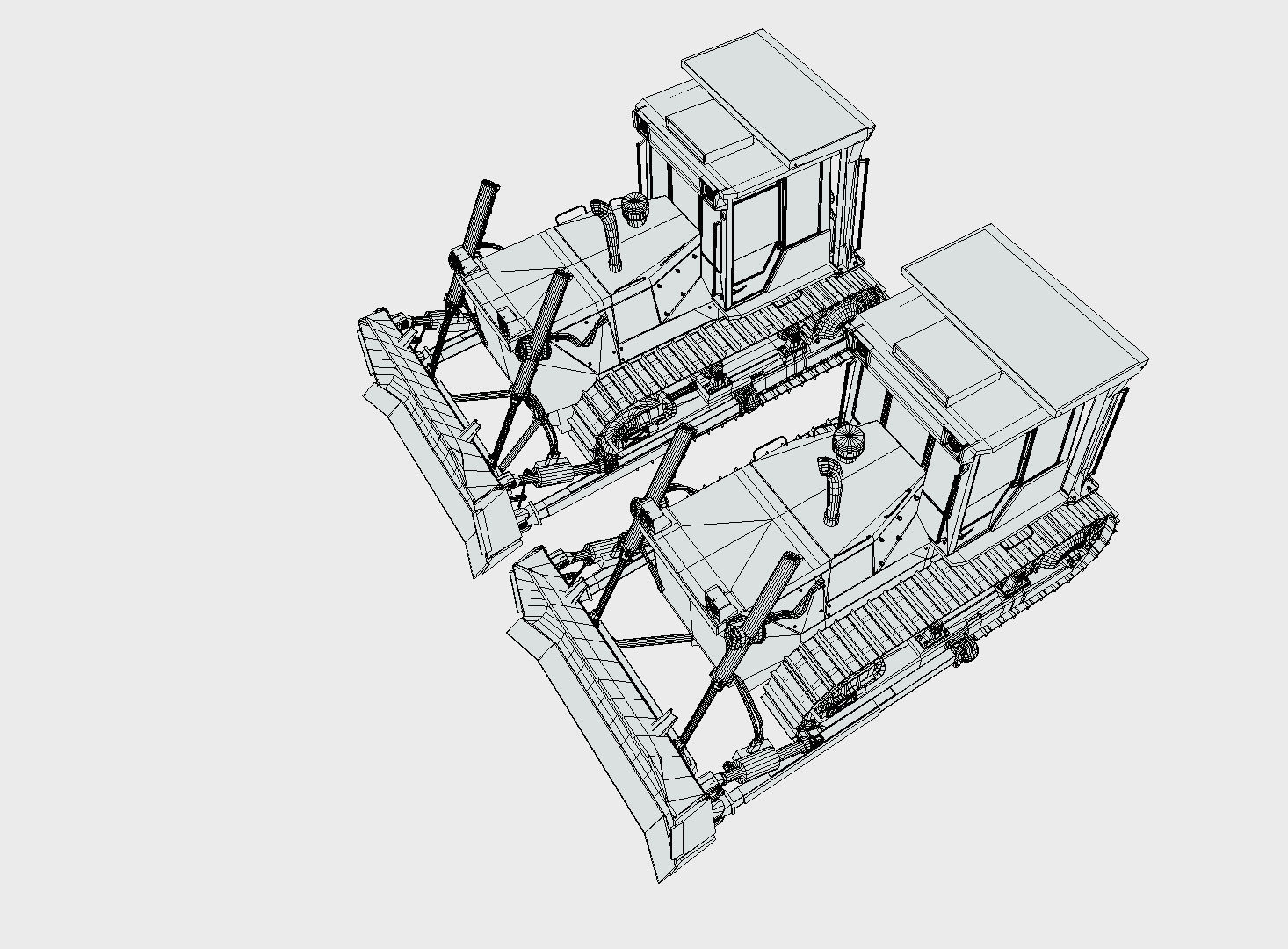 Bulldozer - Bulldozers Low-poly 3D model_6