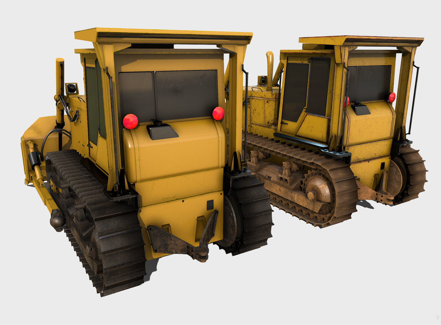 Bulldozer - Bulldozers Low-poly 3D model_3