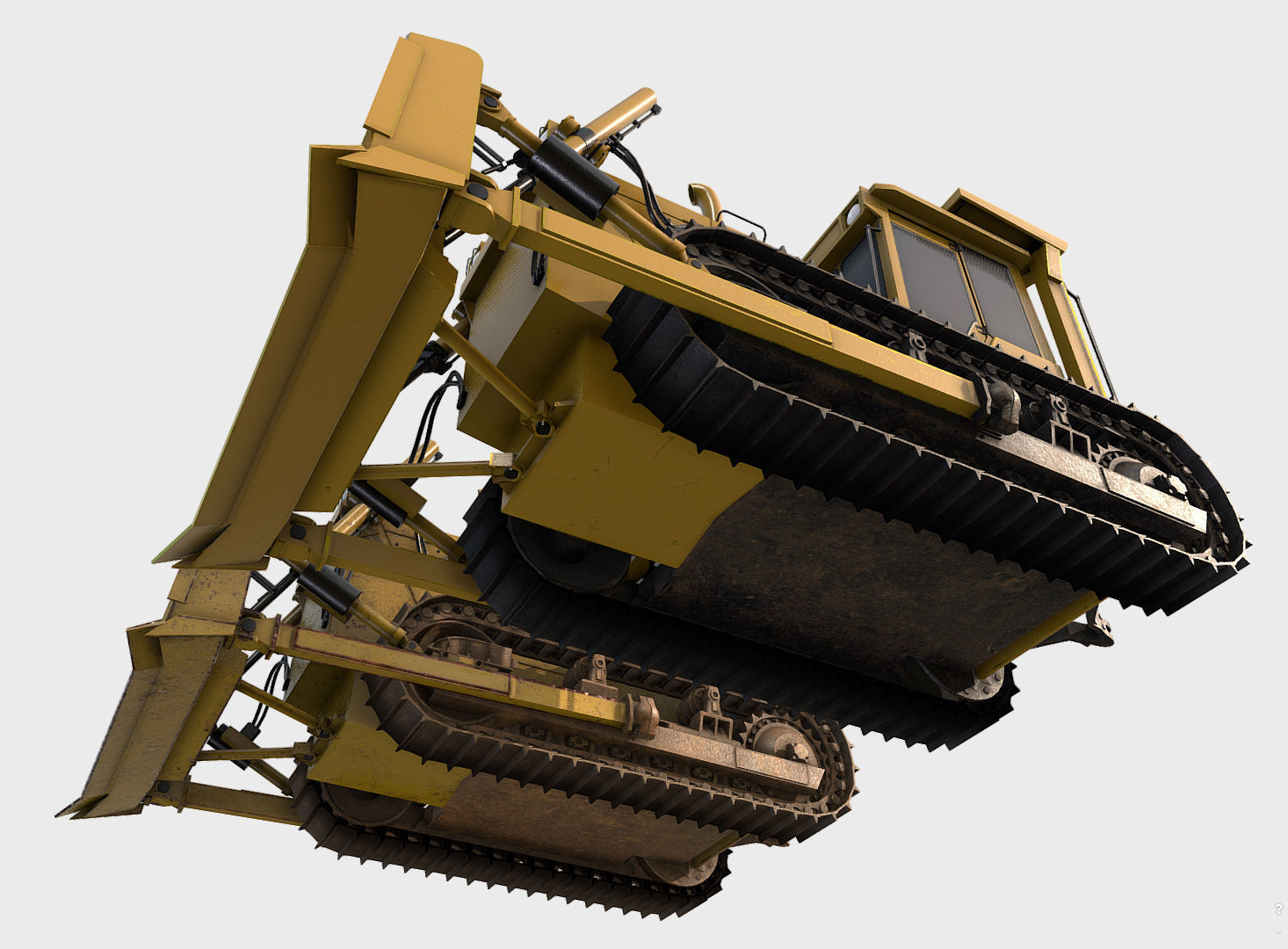 Bulldozer - Bulldozers Low-poly 3D model_4