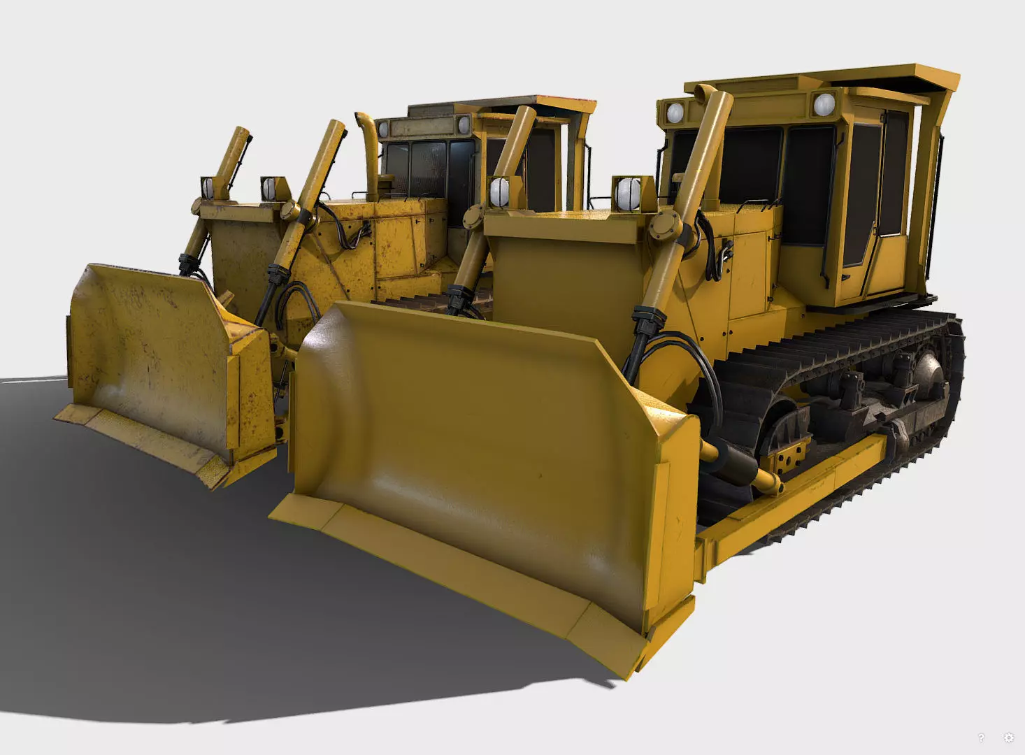 Bulldozer - Bulldozers Low-poly 3D model_1