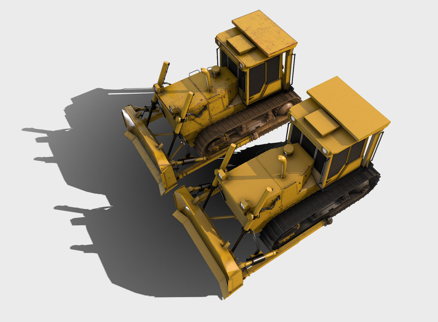 Bulldozer - Bulldozers Low-poly 3D model_5