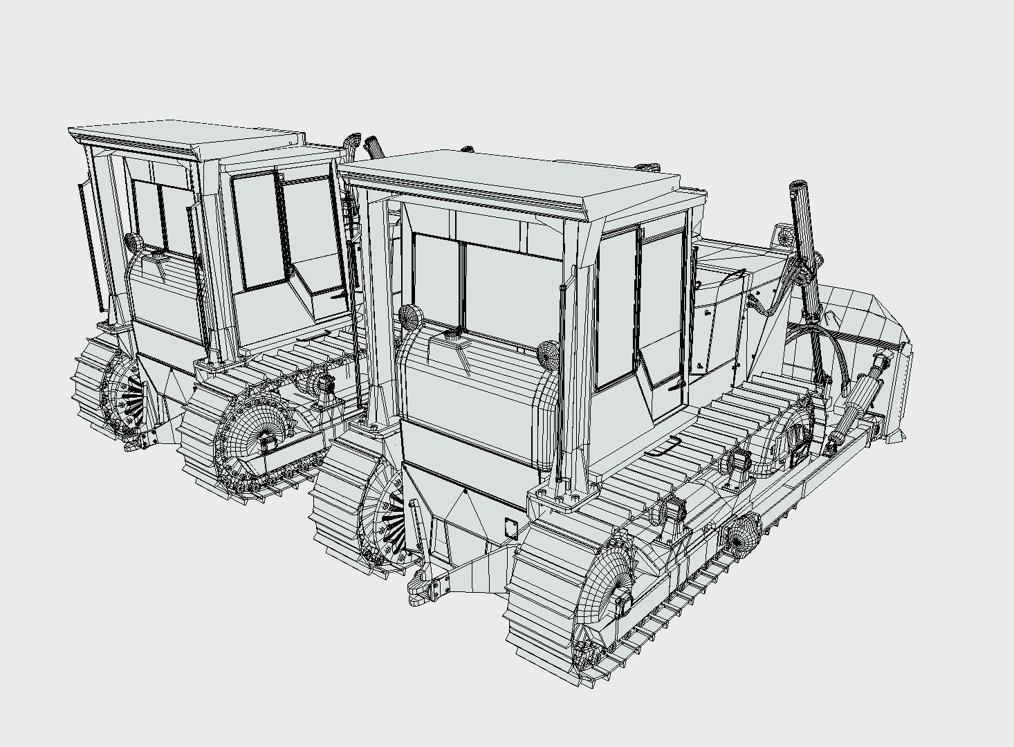 Bulldozer - Bulldozers Low-poly 3D model_9