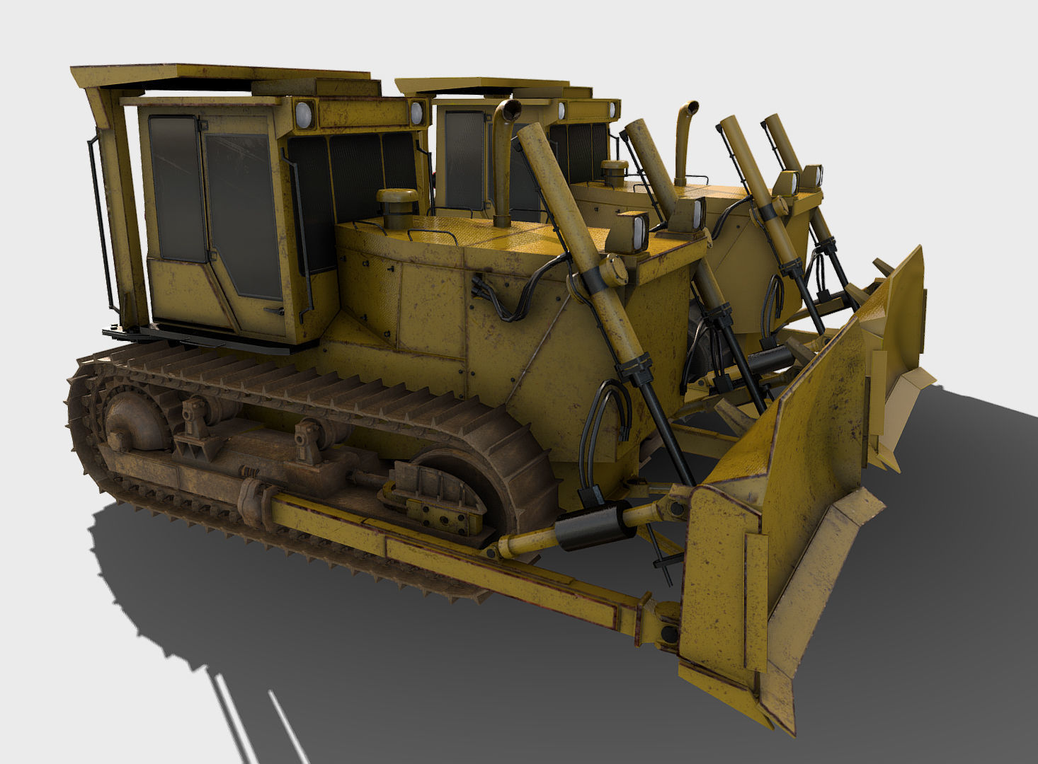 Bulldozer - Bulldozers Low-poly 3D model_2