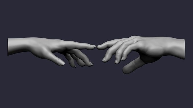Male and female hand pose 3D print model