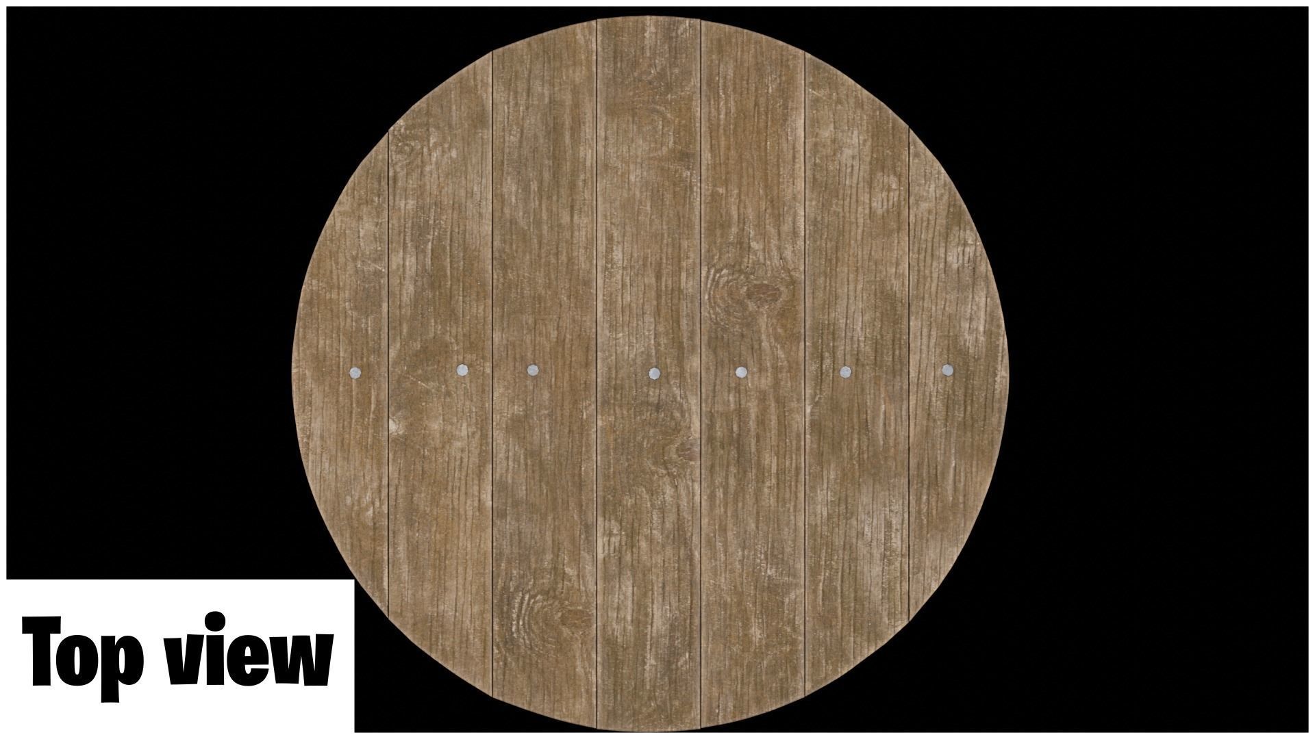 Medieval wooden round small table Free low-poly 3D model_2